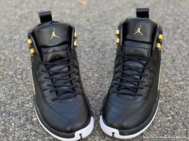 Official Maikesneakers Retro Jordan Black AO6068-007 Air Gold-White 12 Metallic 'Reptile' 0418